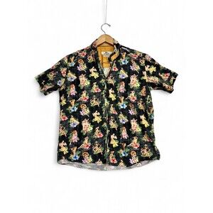 Claudio Lugli Men's XL Hawaiian Print Short Sleeve Button-Up